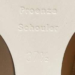 Pre Owned Proenza Schouler Brown Leather Slant Wedge Tong Sandals Size 37.5