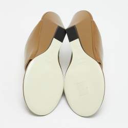 Pre Owned Proenza Schouler Brown Leather Slant Wedge Sandals Size 39
