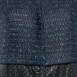 Proenza Schouler Blue/Black Tweed Button Front Long Coat M
