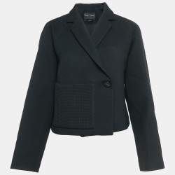 Proenza Schouler Black Wool Double Breasted Crop Jacket S