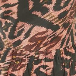 Pre Owned Proenza Schouler Black Printed Synthetic Asymmetric Midi Dress S