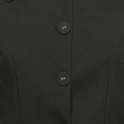 Pre Owned Proenza Schouler Black Gabardine Raw Hem Cropped Jacket S