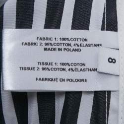 Pre Owned Proenza Schouler Black / White Striped Cotton Cut -Out Wrap Around Shirt Dress M