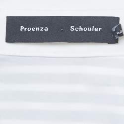 Pre Owned Proenza Schouler Black / White Striped Cotton Cut -Out Wrap Around Shirt Dress M