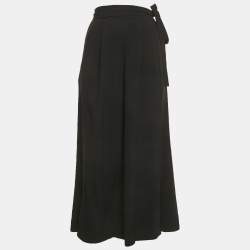 Pre Owned Proenza Schouler Black Crepe Wide Leg Trousers S