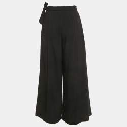 Pre Owned Proenza Schouler Black Crepe Wide Leg Trousers S