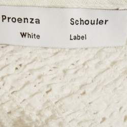 Pre Owned توب برونزا شولر شيرينغ أبيض دانتيل إنجليزي متوسط