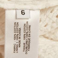 Pre Owned توب برونزا شولر شيرينغ أبيض دانتيل إنجليزي متوسط