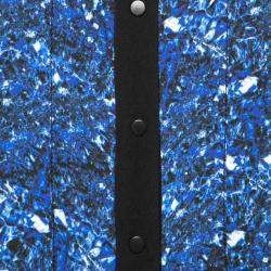 Pre Owned Proenza Schouler Blue and Black Micro Printed Silk Georgette Flared Dress S