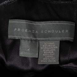 Pre Owned Proenza Schouler Slate Grey Lurex Insert Silk and Wool Draped Front Bustier Dress S