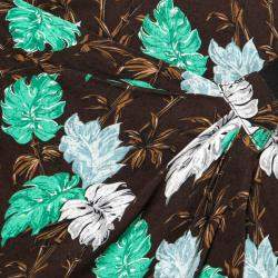 Pre Owned Proenza Schouler Brown Jungle Leaf Print Draped Halter Midi Dress S