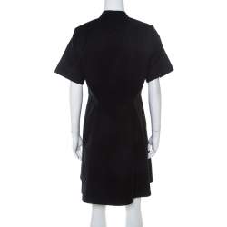 Pre Owned Proenza Schouler Black Cotton Pleated Button Front A Line Dress M
