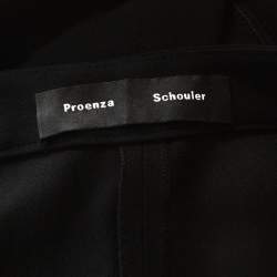 Pre Owned Proenza Schouler Black Crepe Waist Tie Detail Wide Leg Trousers M 