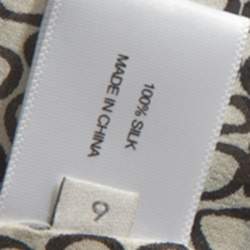 Pre Owned Proenza Schouler Cream Printed Silk Button Front Shirt M