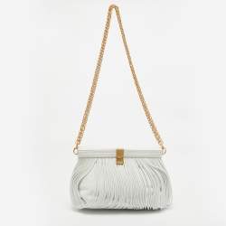 Proenza Schouler White Leather Rolo Frame Clutch