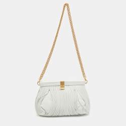 Proenza Schouler White Leather Rolo Frame Clutch