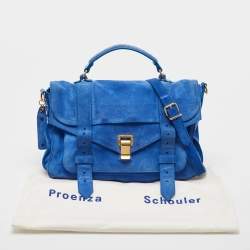 Proenza Schouler Blue Suede PS1 Top Handle Bag