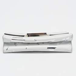 Proenza Schouler White/Silver Leather Curl Clutch