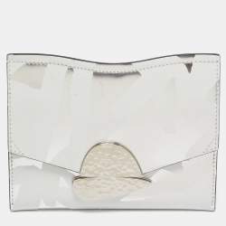 Proenza Schouler White/Silver Leather Curl Clutch