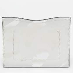 Proenza Schouler White/Silver Leather Curl Clutch