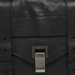 Proenza Schouler Black Leather Tiny PS1 Top Handle Bag