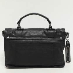 Proenza Schouler Black Leather Tiny PS1 Top Handle Bag