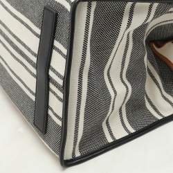Proenza Schouler Monochrome Stripe Canvas and Leather Large Morris Tote 