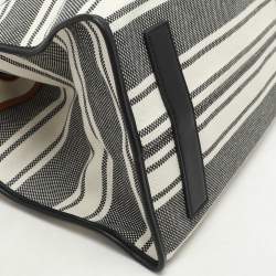 Proenza Schouler Monochrome Stripe Canvas and Leather Large Morris Tote 