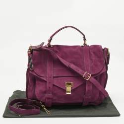 Pre Owned Proenza Schouler Magenta Suede Extra Large PS1 Top Handle Bag