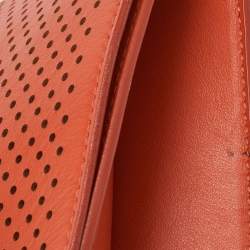 Pre Owned Proenza Schouler Orange Perforated Leather Flap Clutch