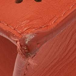 Pre Owned Proenza Schouler Orange Perforated Leather Flap Clutch