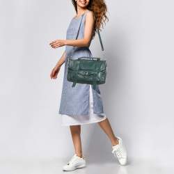 Pre Owned حقيبة برونزا شاولر PS1 جلد أخضر متوسط بمقبض علوي