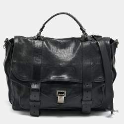مملوكة مسبقًا Proenza Schouler PS1 Large Black Leather Top Handle Bag
