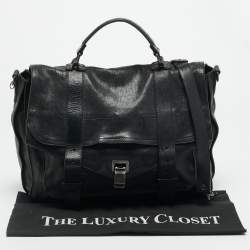 مملوكة مسبقًا Proenza Schouler PS1 Large Black Leather Top Handle Bag