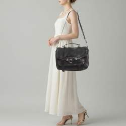 مملوكة مسبقًا Proenza Schouler PS1 Large Black Leather Top Handle Bag