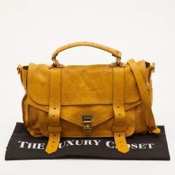 Pre Owned Proenza Schouler PS1 Yellow Leather Top Handle Bag