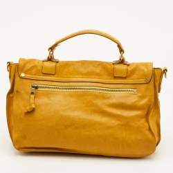 Pre Owned Proenza Schouler PS1 Yellow Leather Top Handle Bag
