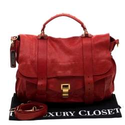 Proenza Schouler Red Leather Large PS1 Top Handle Bag