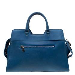Pre Owned Proenza Schouler Blue Leather Large PS13 Satchel
