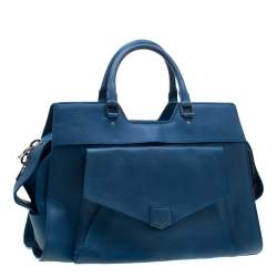 Pre Owned Proenza Schouler Blue Leather Large PS13 Satchel