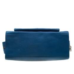 Pre Owned Proenza Schouler Blue Leather Large PS13 Satchel