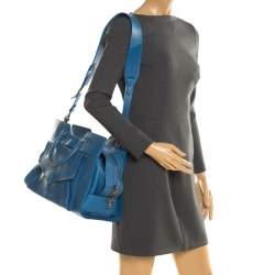 Pre Owned Proenza Schouler Blue Leather Large PS13 Satchel