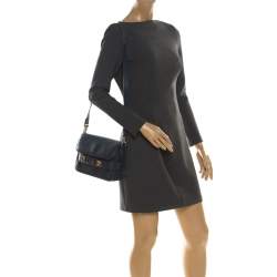 Pre Owned Proenza Schouler Navy Blue Leather Mini Classic PS11 Shoulder Bag