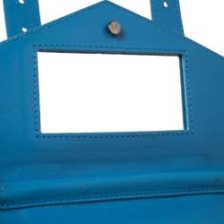 Pre Owned Proenza Schouler Blue Leather PS1 Wallet On Chain