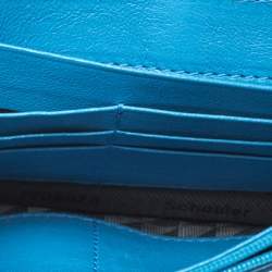 Pre Owned Proenza Schouler Blue Leather PS1 Wallet On Chain