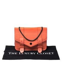 Pre Owned Proenza Schouler Orange Leather PS1 Wallet On Chain
