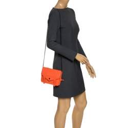 Pre Owned Proenza Schouler Orange Leather PS1 Wallet On Chain