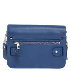 Pre Owned Proenza Schouler Blue Leather Mini Classic PS11 Shoulder Bag