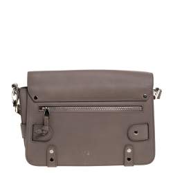 Pre Owned Proenza Schouler Grey Leather Mini Classic PS11 Shoulder Bag