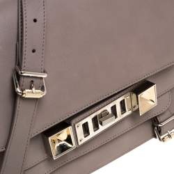 Pre Owned Proenza Schouler Grey Leather Mini Classic PS11 Shoulder Bag